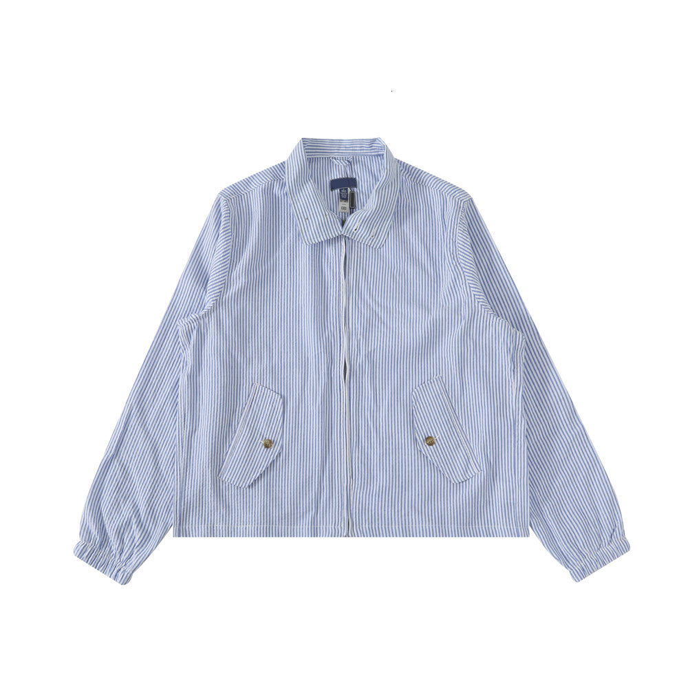 Womens Small Horse Jacket Khaki Utility Workwear Coat Vintage Style Bomber Outerwear Turn Down Collar Asian Size Casual Streetwear Look