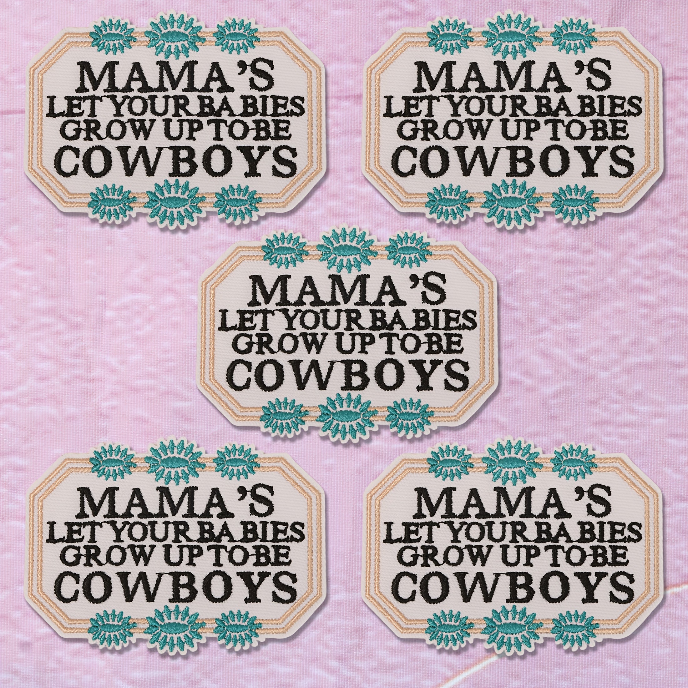 TEMU 5pcs Fashionable Iron-on Embroidered Patches For Diy Ironing-sewing Trucker Hats, Baseball Caps, Luggage, And Clothes As Decorations