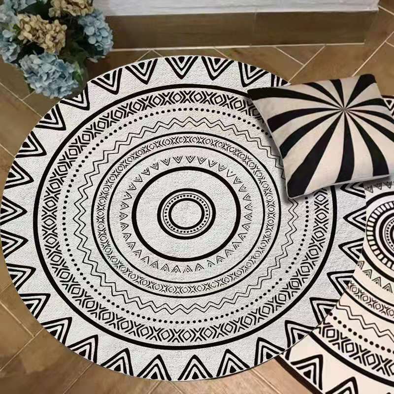 Living room circular carpet, light luxury, simple home rocking chair, floor mat, bedroom dressing room, dressing table, foot mat