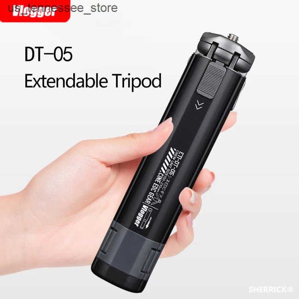 Selfie Monopods Vlogger DT-05 Mini Tripod Scalable Camera Stand with 1-4 Screw Aluminum Alloy Bracket Suitable for Mirrorless DSLR Phone J24