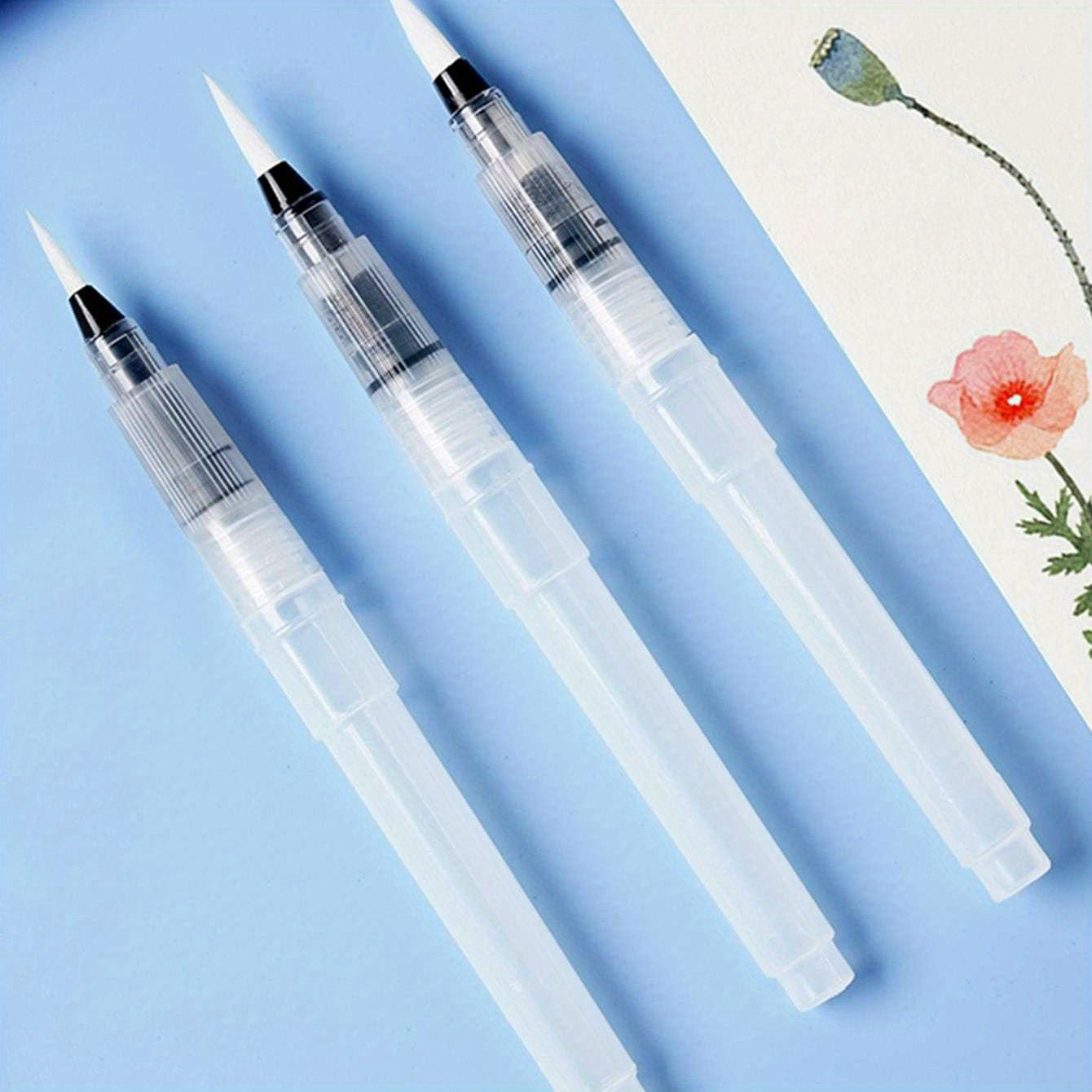 TEMU 3pcs Reusable Water Brush Pens: Students Of Watercolor Painting & Calligraphy!