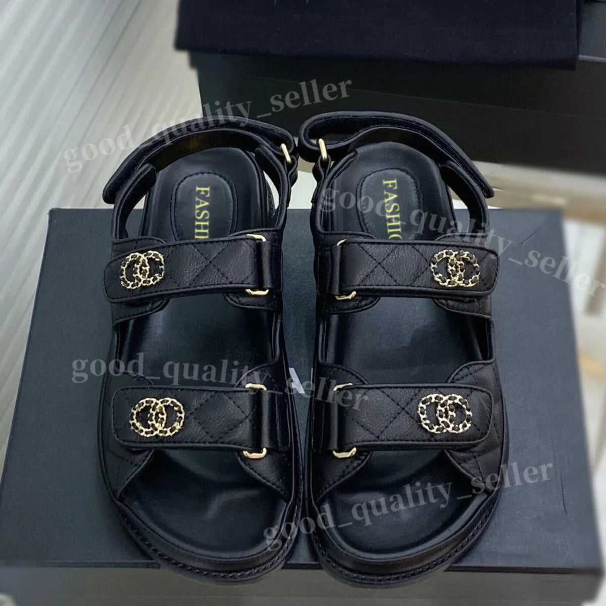 designer sandals womens sandals dad sandals luxury sandals Genuine leather slippers slides summer beach strap sandal fashion sandal shoes size 35-42