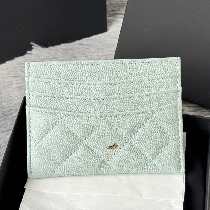 (Order by pic in opt, not by desc) Women&#039;s Leather Seven small lamb pickup bags lamb Leather Card Holder Quilted Pattern Slim Card Case for Wom