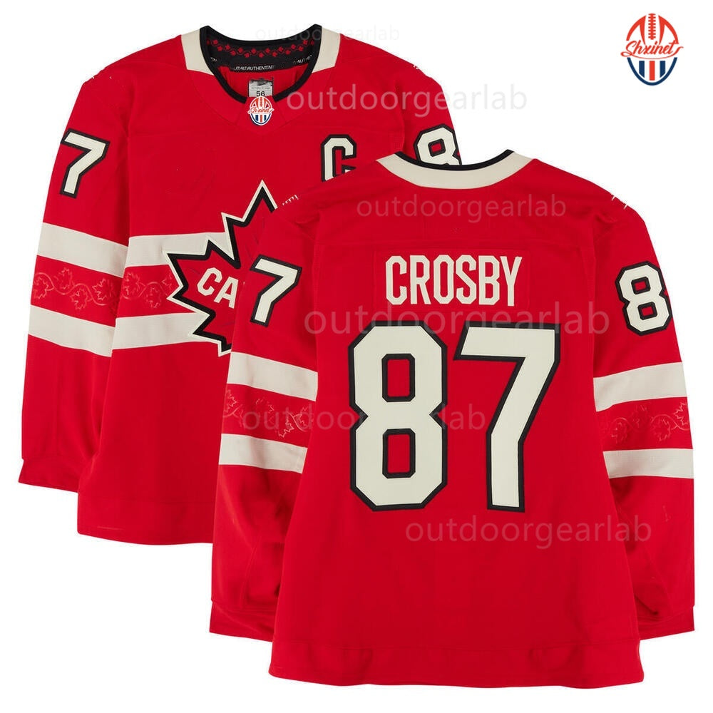 Sidney Crosby 87 Hockey Jersey 97 16 61 8 29 - Long Sleeve Team Adult-Youth 4-Nation Premium Hockey Jerseys