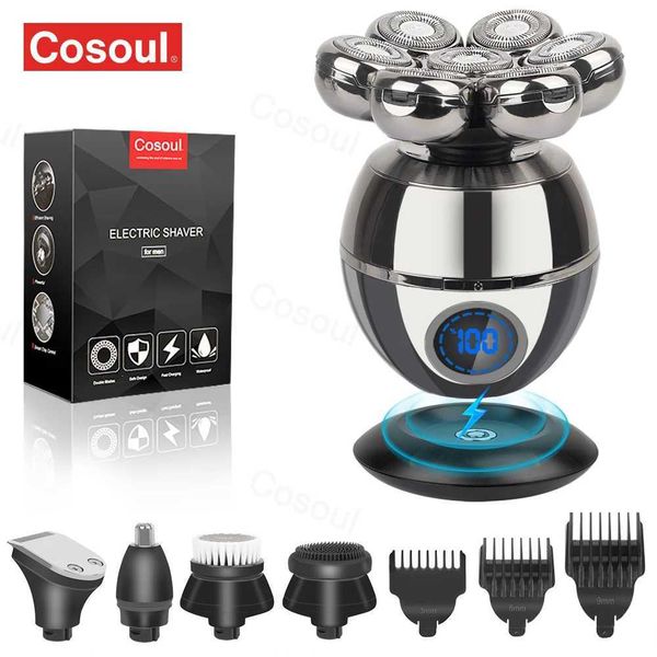 Shaver for Men Electric Shaver Bald Head Shaver 5 in 1 Hair Clipper for Bald Man Beard Trimmer Shaving Machine Bald Head Razor 7 Y240808 Y24