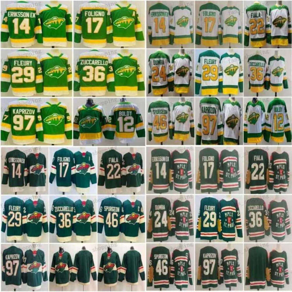 Reverse Retro Hockey Jerseys Winter Classic Kirill Kaprizov Marc-Andre Fleury Dumba Mats Zuccarello Marcus Foligno Joel Eriksson Ek Jared Spurgeon M