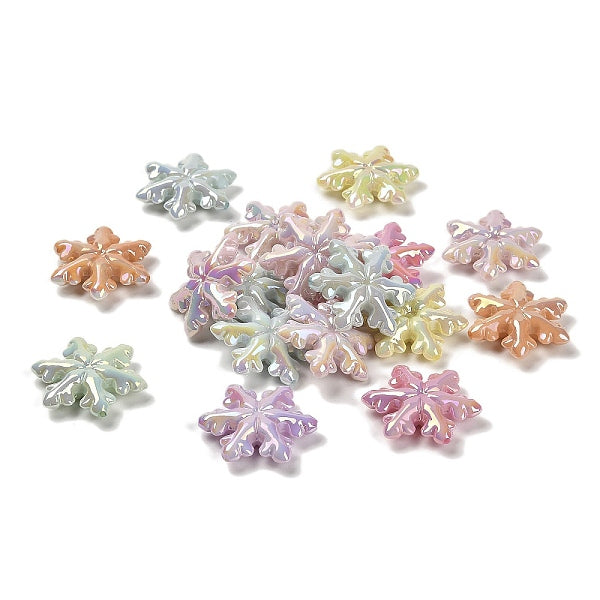 Perles acryliques irisées opaques arc-en-ciel à placage UV sur le thème de Noël