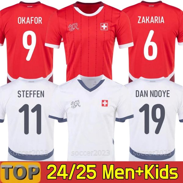 2024 Switzerland Kids Soccer Jerseys Euro ELVEDI AKANJI ZAKARIA AKANJI SOW RIEDER EMBOLO SHAQIRI WIDMER 24-25 Football shirts SWISS STEFFEN