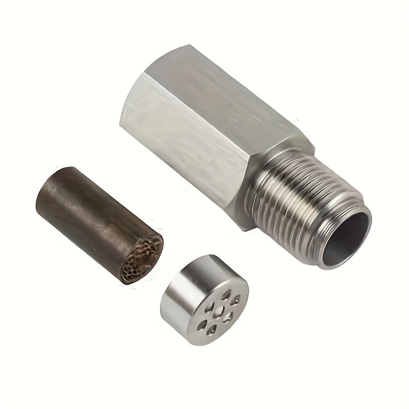 TEMU Heavy-duty M18x1.5 Ss Bolt With Filter - Threaded Sensor Connector, -resistant Ss304 Sensor Adapter For Automotive Exhaust, Engine, Wiring -