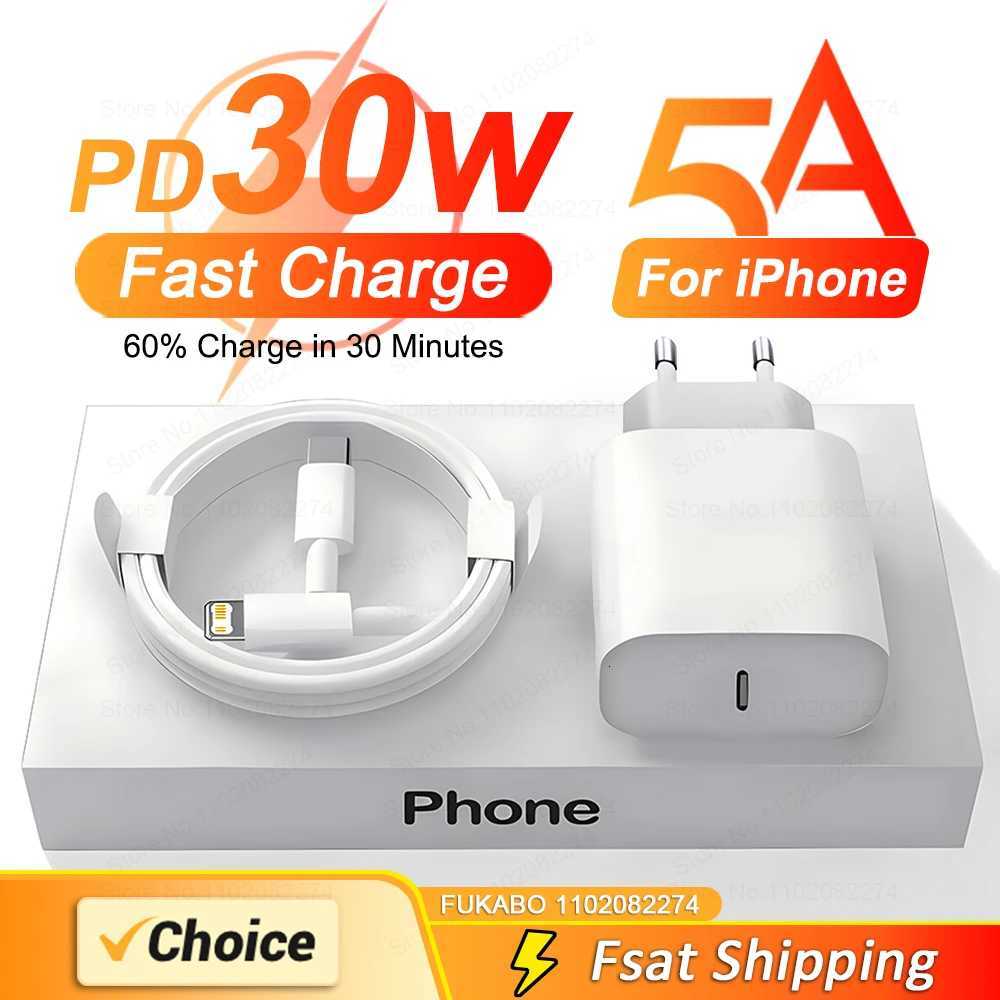 PD 30W Fast Charging For iPhone Charger USB C For iPhone 14 13 12 11 Pro Max Mini 8 Plus X XR XS USB Type C Phone Chargers Cable F250108