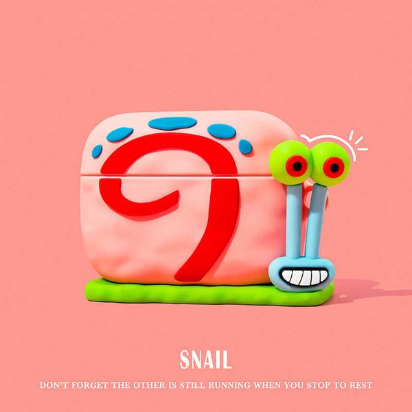 Earphone Accessories Earphone Case for AirPods Pro Cute Cartoon Funny Snails Headphone Cases for AirPods 1 2 3 Headset Soft Silicone Protect