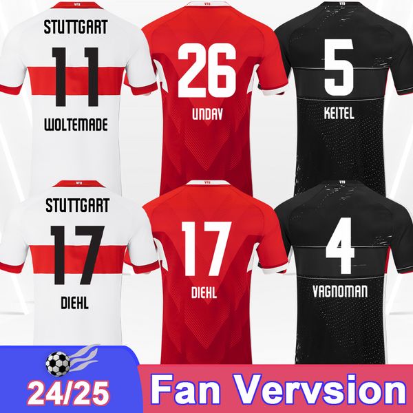 24 25 Stuttgart DIEHL Mens Soccer Jerseys DEMIROVIC WOLTEMADE SILAS LEWELING KASTANARAS MILLOT Home Away 3rd Football Shirts Short Sleeve Un