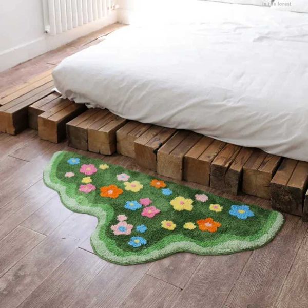 Moss Rug He Living Ro Blanket Bedro Bedside Carpet Forest High e Tufted Woven Rug hine Washable Z250208