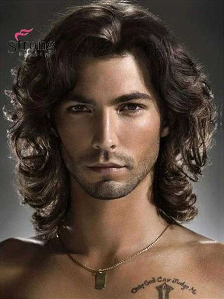Wig Média Média de Wig Curly de Beauty Brown peruca M241118