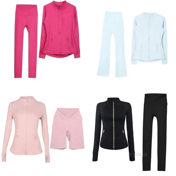 Workout set Women Yoga Sets jackets shorts leggings flared pants Push Up Fitness sets High Waist Sports Jackets Elastic Sportswear Outfits G