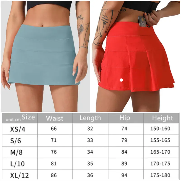 88207 Womens Yoga Outfits High Waist Tennis Skirts Exercise Pleated Skirt Cheerleaders Short Dresses Fitness Wear Girls Running Elastic Pant
