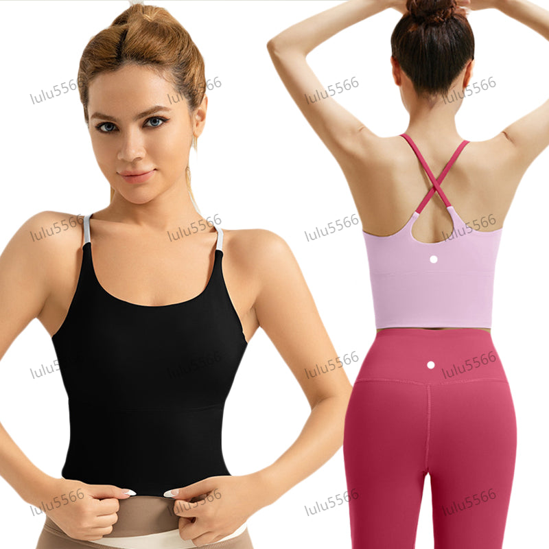 Yoga Sport Bra align tank Gym Clothing women Fitness Tank Crop Cross Vest workout set Back fixed Shockproof Chest Pad bralette lingerie suit gym clo