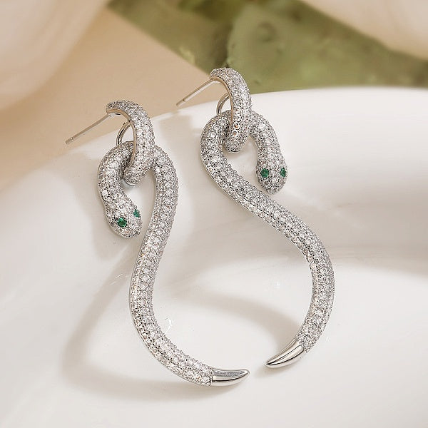 Boucles d'oreilles pendantes en laiton et zircone cubique pour femmes