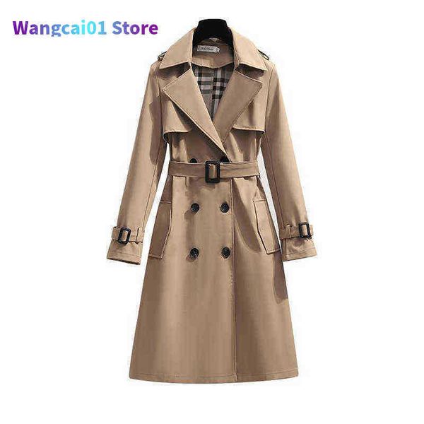 Women Jacket Trench Coat Double Breasted Khaki Loose Coats Lady Outerwear Fashion Tops z241211