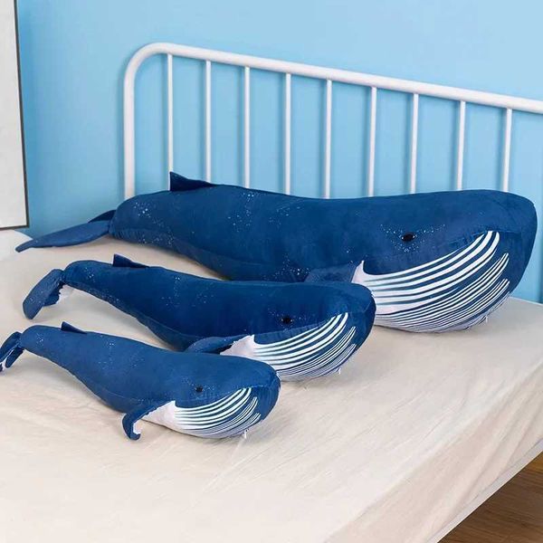 Plush Dolls Simulation Humpback Whale Plush Toy Stuffed Lifelike Whale Doll Soft Shark Pillow Cushion Room Decoration Creative Gifts z241212