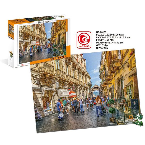 Puzzles Colorful Butterfly 500 Pieces Of Adult 58.8 Cm*362cm Puzzle City Landscape Paper Puzzle Toy For Children Y250211