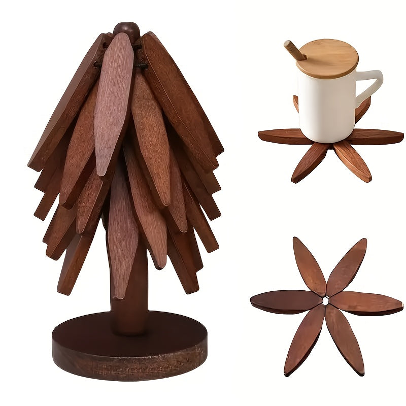 TEMU Wooden Tripod, Tree Tripod Set, Tripod - 4 Wooden Tripods + 1 Stand Like A Christmas Tree