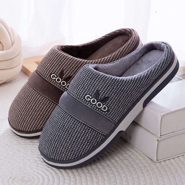 Men&#039;s Winter New Indoor Anti Slip Thick Sole Warm Wool For Home And Household Cotton Slippers 11