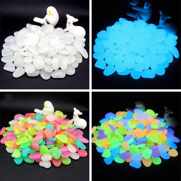 50 pc-pack Luminous Stone Fluorescent Aquarium Pebbles Fish Tank Garden Decoration Luminous Stone Free Shipping