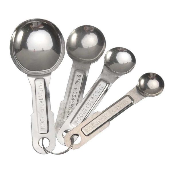 4 pieces-set of stainless steel measuring spoons teaspoons coffee measuring tools kitchen scales baking tools flour seasoning measuring cups