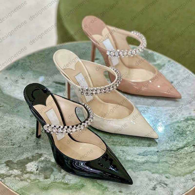 Luxury Bing heel Designer Sandal Women Dress Shoes London High Heels Womens Crystal Strap Pumps Lady Patent Suede Heel Sandals Classic Ladies Weddin