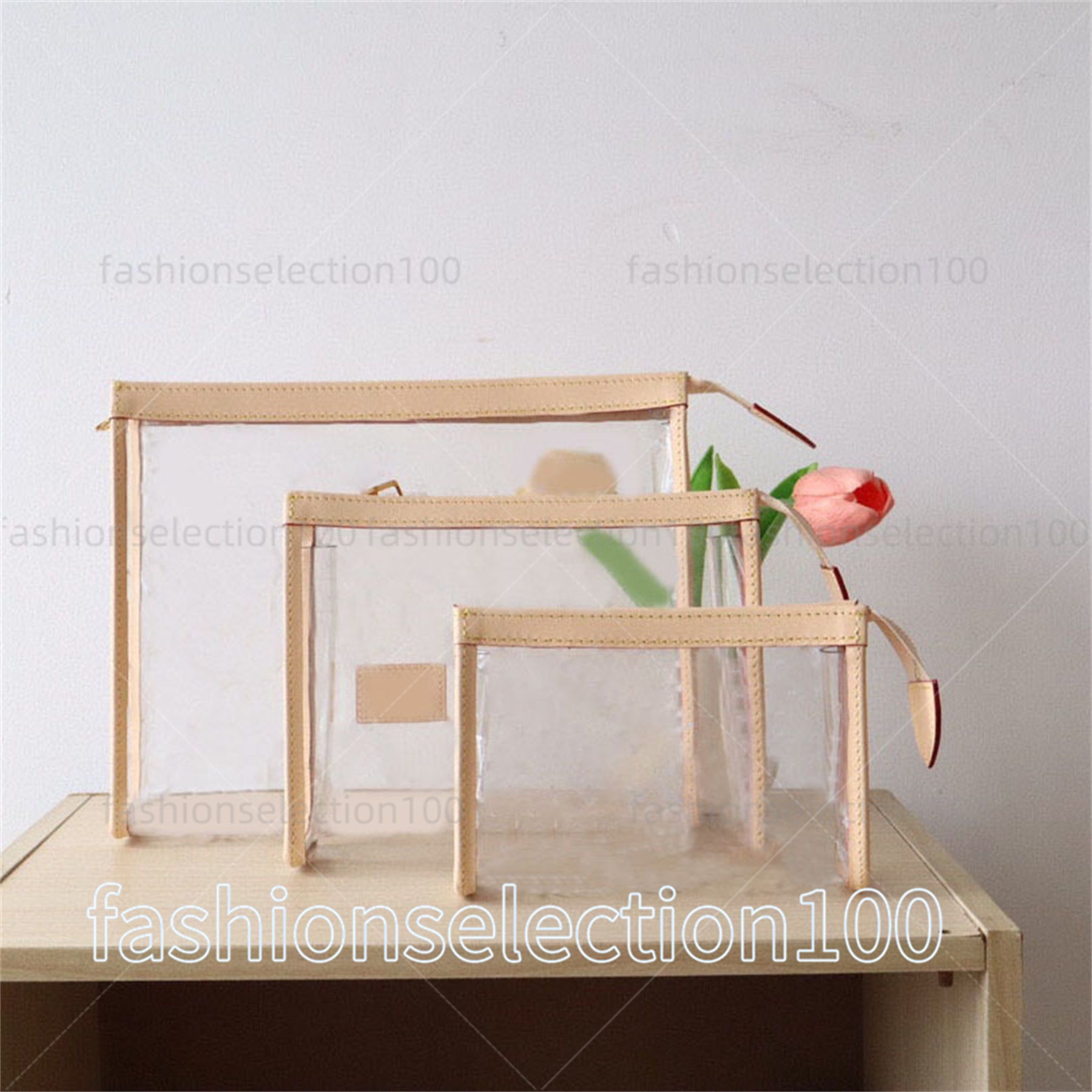 Ladies Fashion Casual Designe Luxury Trio Pouch Toilette Toiletry Bag Cosmetic Bag Clutch Bag Totes Handbag Wallet Mirror Quality M11390 Pouch Purse