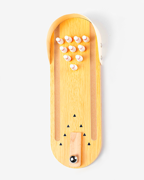 Tabletop Mini Bowling Game Set - Tabletop Wooden Board Mini Arcade Desktop Small Bowling Shooting Lane Desk Stress Relief Gadget Little Fing