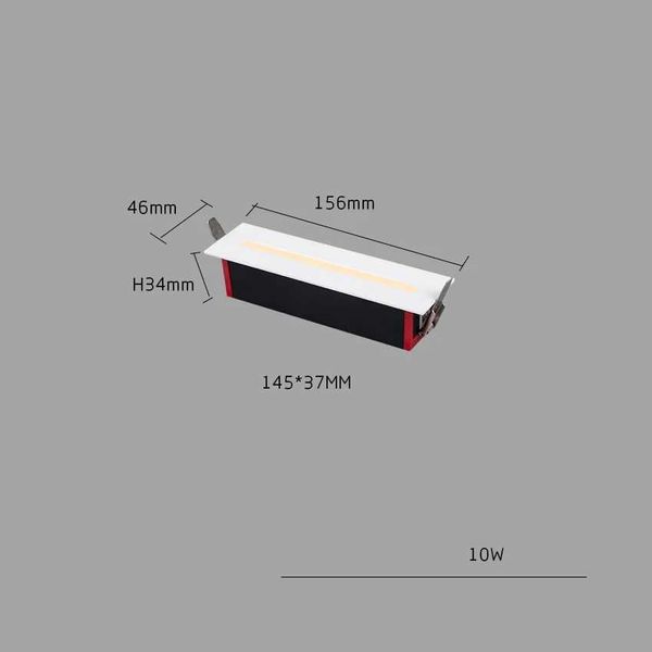 Main light grille light embedded LED strip anti glare spotlight five head background wall minimalist line light living room Y240822