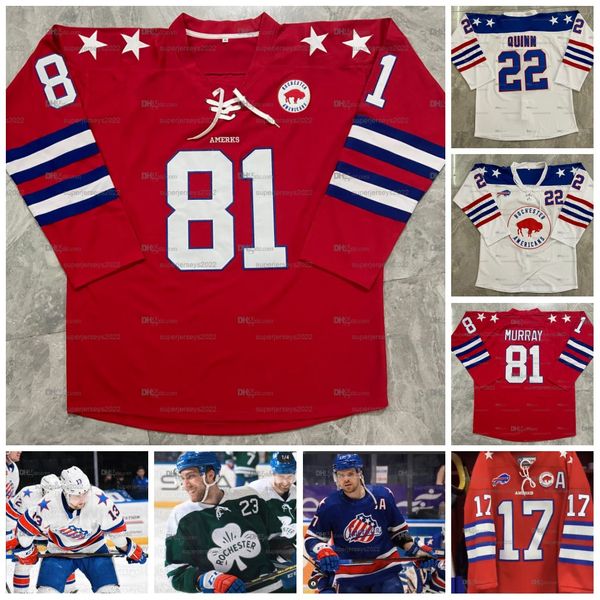 Rochester Americans Bills Day 2023 New Hockey Jersey 22 Jack Quinn 17 Sean Malone 11 Lukas Rousek 17 Allen 77 John Peterka 10 Biro Malcolm S