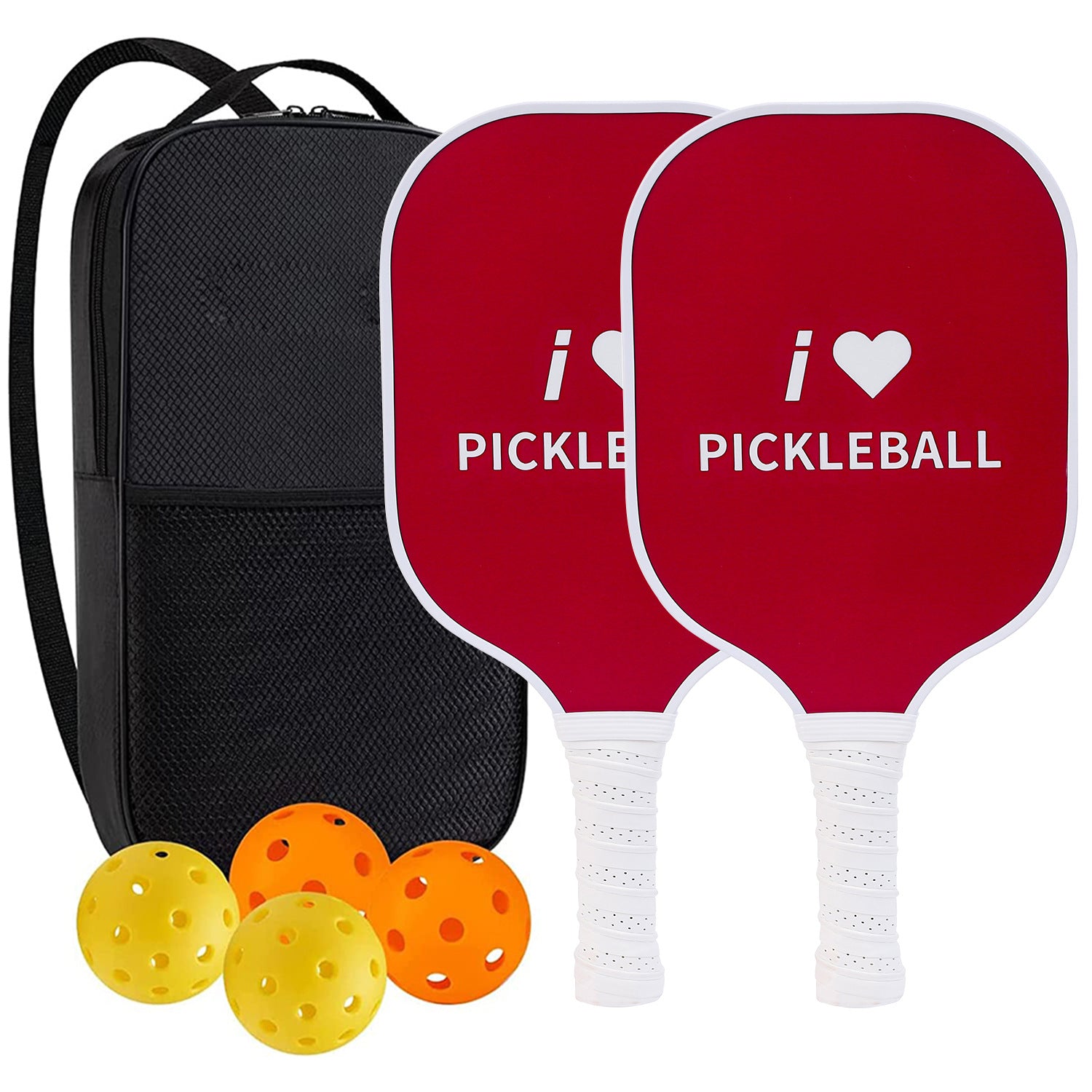 High-Performance Fiberglass Pickleball Paddle for Competitive Outdoors Games 2 Paddle & 4 ball & 1 bag 9906