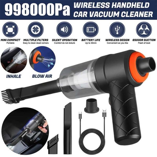 shanshi Car Wireless Handheld 2 in1 Portable Mini Rechargeable Hand Held Dual Use Vacuum Cleaner Air Blower for Home and CarL4810