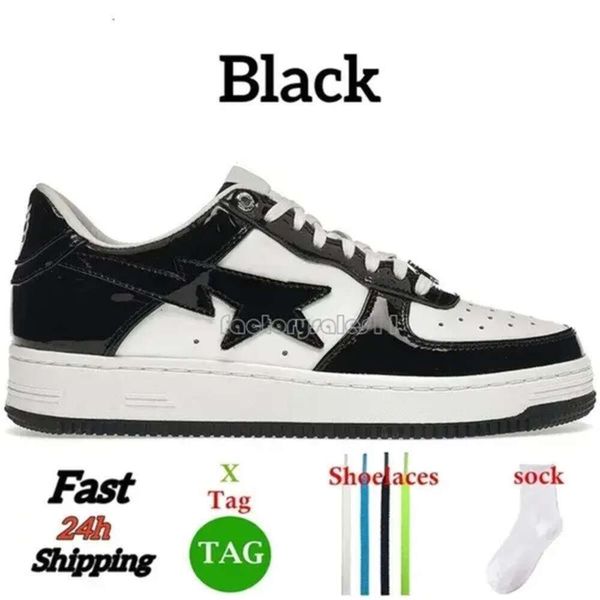 Shoes Women Sk8 Sta Shark Low Patent Leather Red Blue Black White Pink Camouflage Skateboarding Jogging Men Sports shoeEDP6
