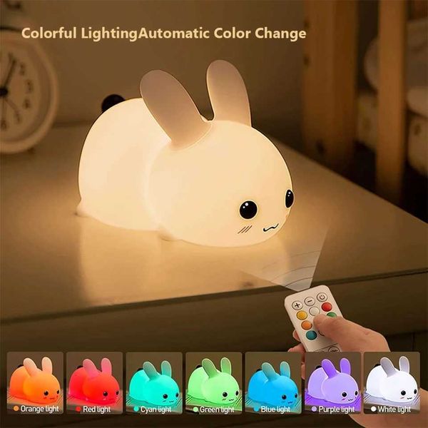 LED Rabbit Night Light Touch Sensor Lamp - Cute Bedro Decor Gift for Kids Baby Children - Table Lamp Decoration Z250113