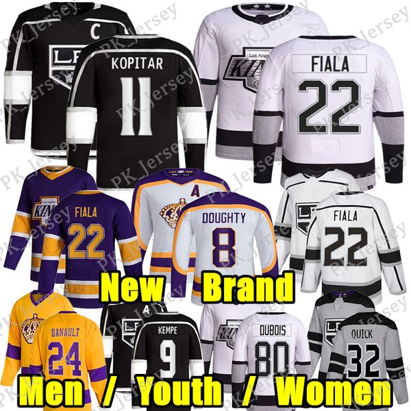 #11 Anze Kopitar New Brand hockey jersey #22 Kevin Fiala Drew Doughty Adrian Kempe Quinton Byfield Phillip Danault David Rittich Trevor Moor
