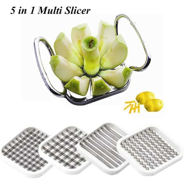 5pc Grid Cutting French Fries Potato Apple Slicer Potato Slicer Vegetable Chopper Food Cutter French Fry Slicer Kitchen Tools X250125