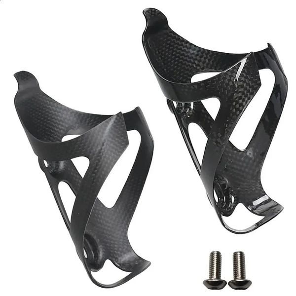 2PCS Bicycle Bottle Holder Full 3K Carbon Fiber Super Light Road MTB Road Bike Water Bottle Holder Cages Matte Black 241212
