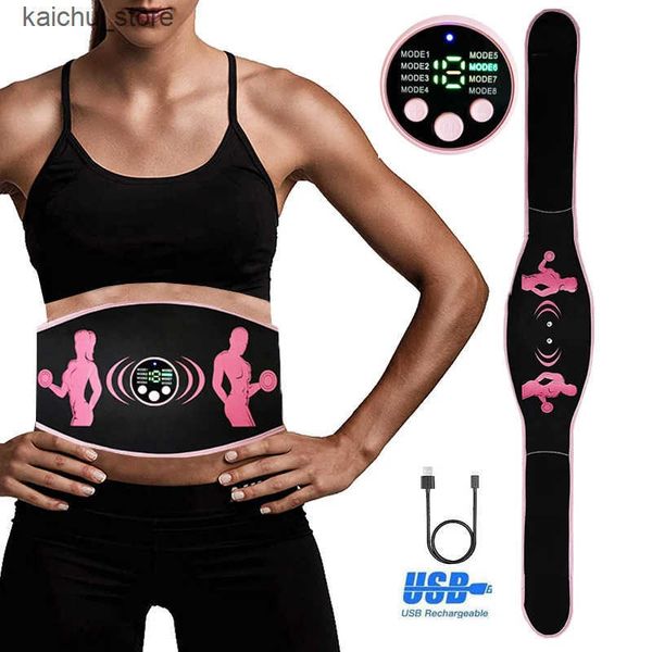 Electric massagers Fitness EMS Electric Abdominal Massage Body Slimming Belt Muscle Stimulator USB Recharge Waist Trainer Weight Loss Dropsh