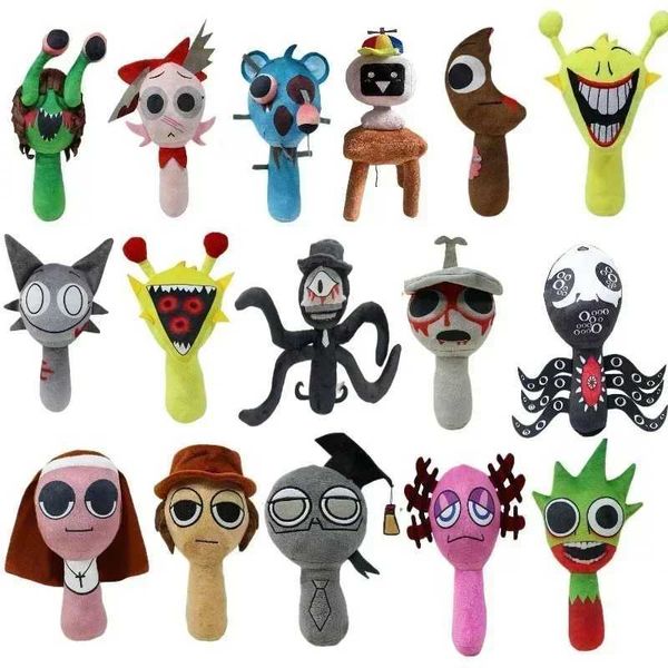 25cm Sprunki Pluushies Toys Horror Sprunki Plush para fãs Presente de aniversário de aniversário brinquedo Sprunki Plush Phyled Dolls Z25011