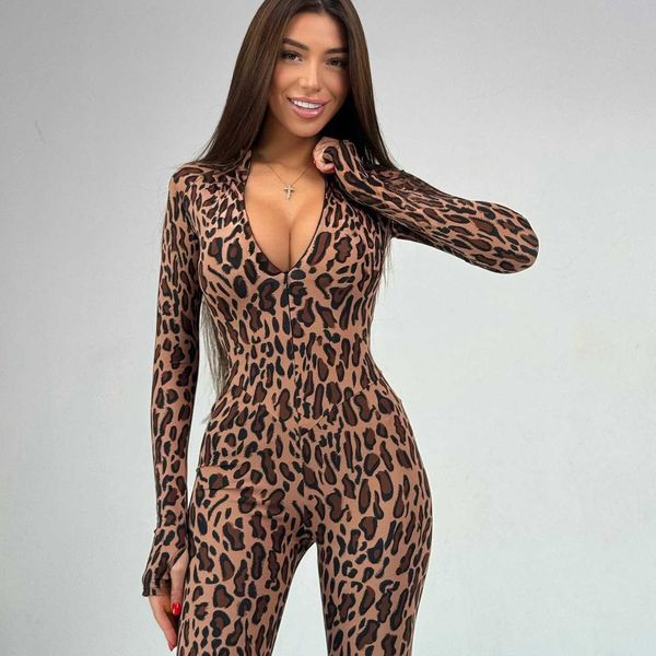 Macacões femininos Rompers Autumn e Winter Stand Up Collar de mangas compridas Levantamento do quadril Macaco de fitness Suit J250111