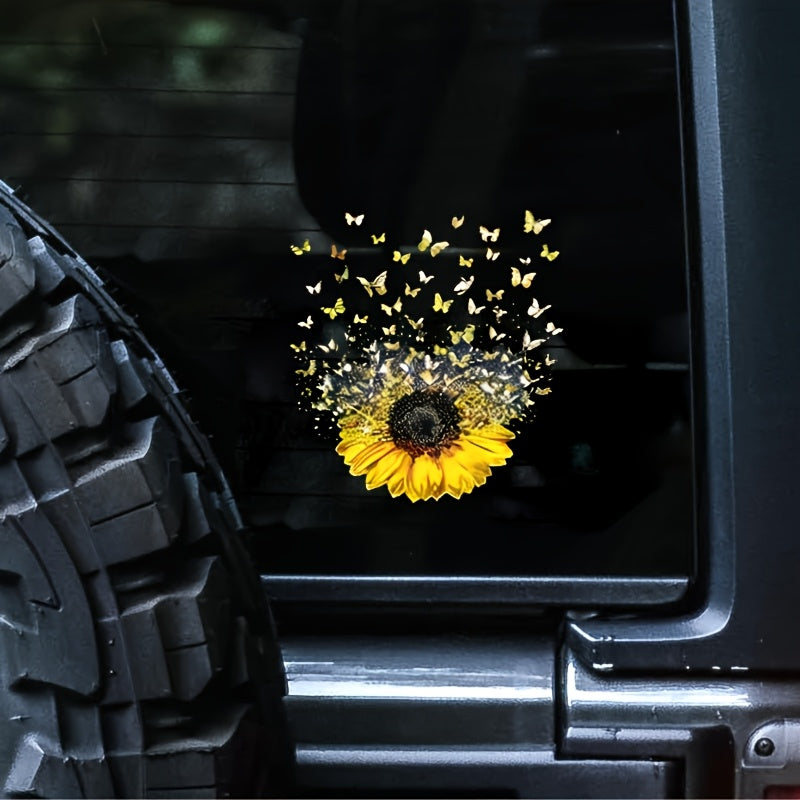 TEMU Sunflower And Stickers - Durable Pet Stickers For Cars, Motorcycles, Trucks, Laptops And Home Decoration, Suitable For License Plates And Other