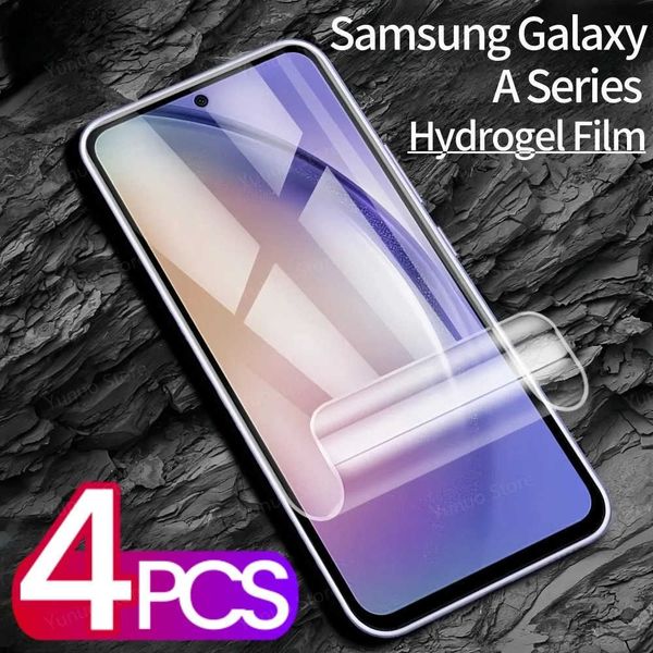 Cell Phone Protectors 4PCS Hydrogel For Galaxy A53 A35 A15 A33 A52 A54 5G Soft Front Film On Screen Protector A55 J241202