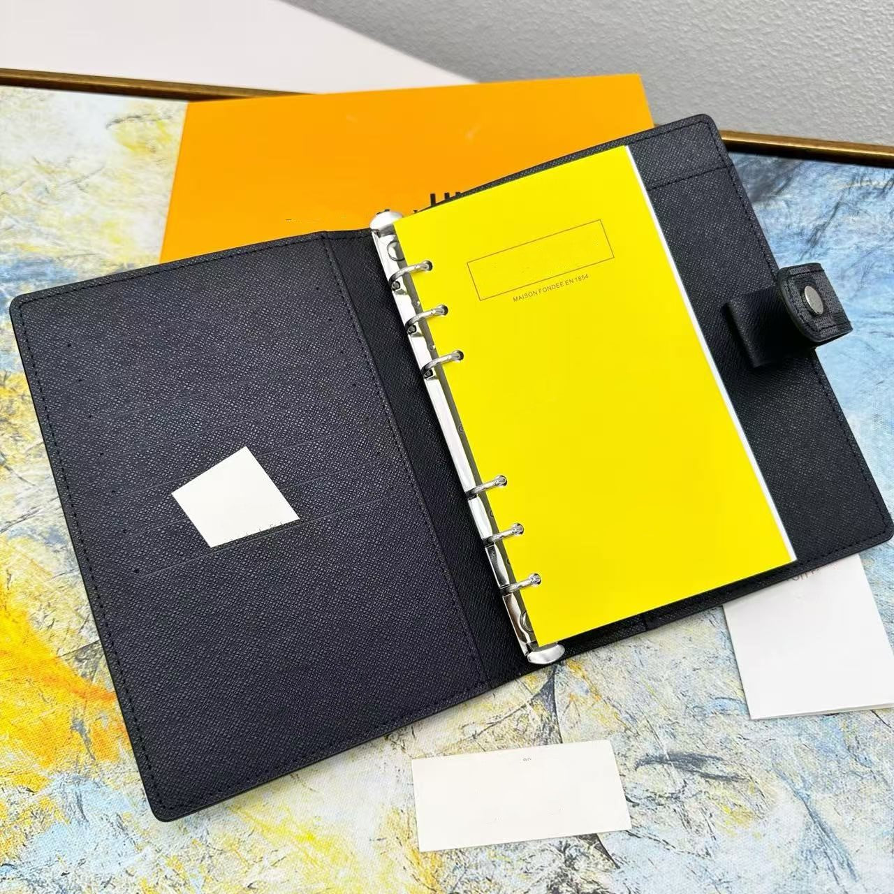 PM MM Agenda Holder Case Planner With Box Large Small Waterproof Ring Notebook Cover Work Meeting Note Calendar Luxury Designer Wallet Credit Card C
