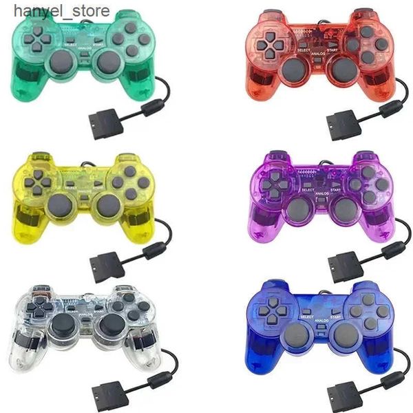 Game Controllers Joysticks Transparent Color Wired Gamepad for 2 Console Handle Remote Gaming Controller Joystick for 2 Manette Joypad L2409