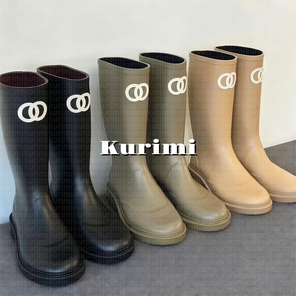 Designer Rubber Rain Boots Women Luxury Boot Fall Winter Summer Knee High Quality Slip On Classic 22 Casual Waterproof Footwear Cowboy Booties Size