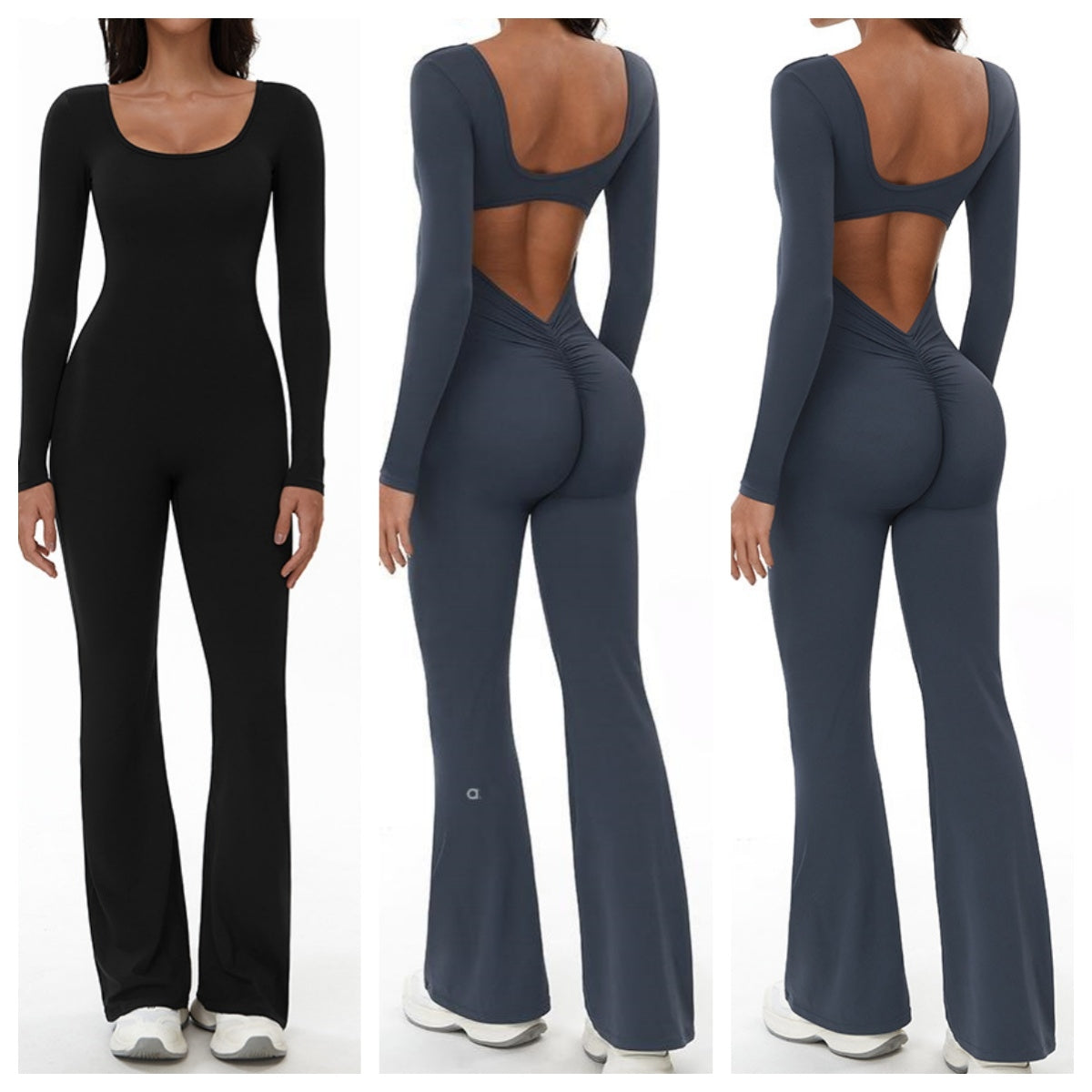 A1136 Peach Hip-lifting Long-sleeved Yoga Jumpsuit High-intensity Fitness Exercise Jumpsuit Woman